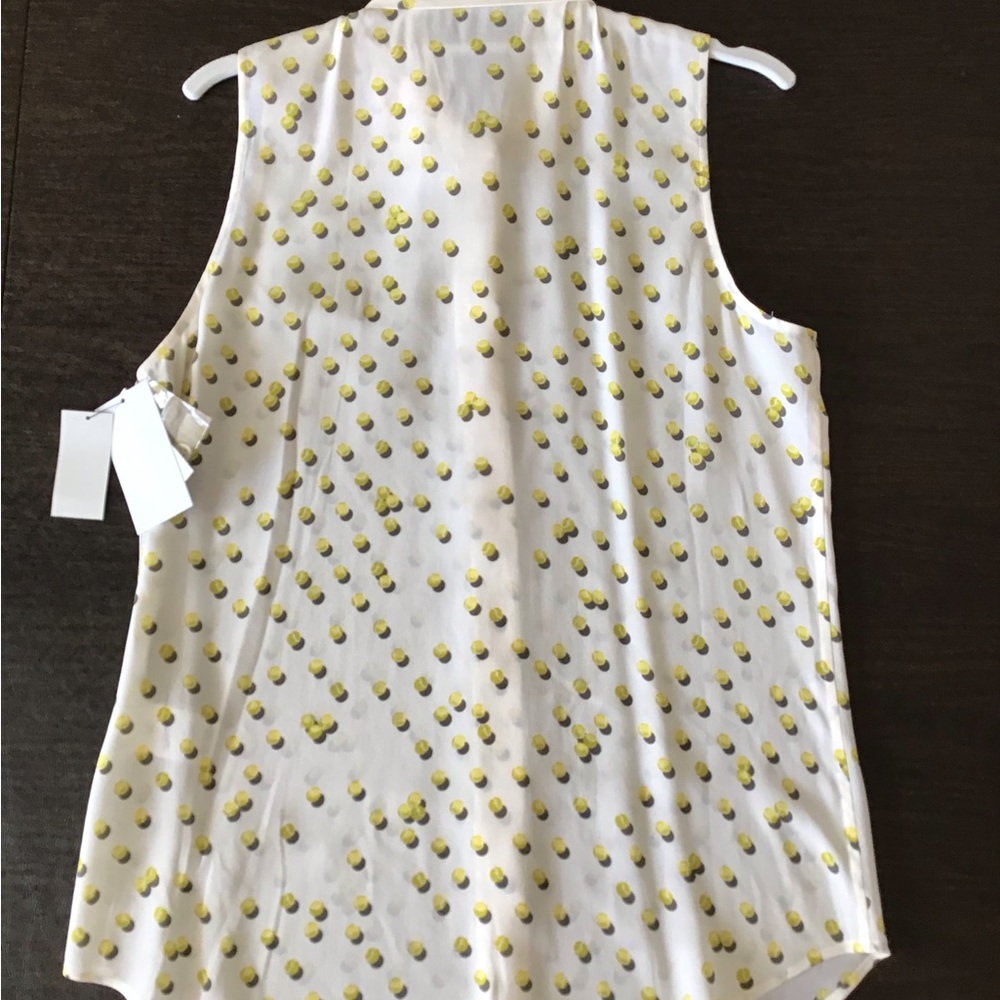 NWT - EQUIPMENT 100% Silk Femme Top - Size S, tennis ball print, sleeveless. - Picture 5 of 7